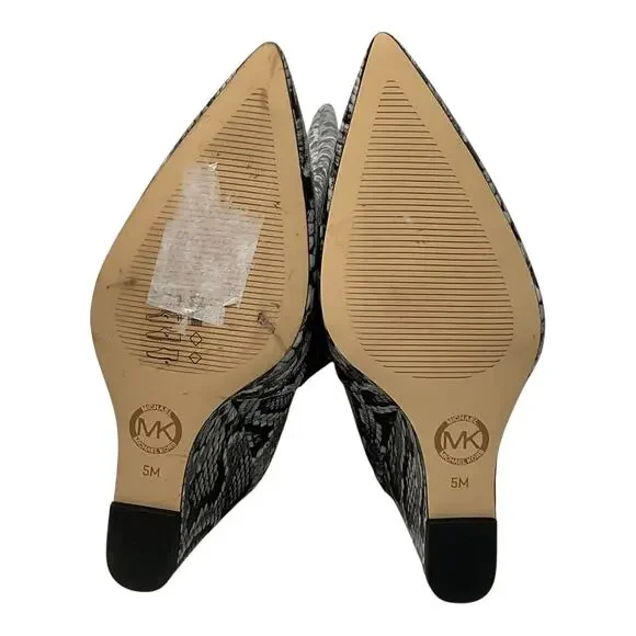 Michael Kors Women's Isra Pointed Toe Wedge Dress Boots Black Snake Size 5 - Picture 5 of 5